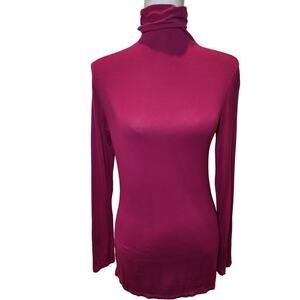 Eimin Womens Turtleneck Top Long Sleeves Stretch Lightweight Pullover Purple